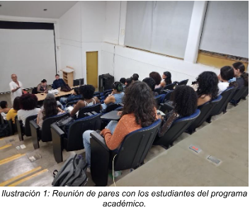 Reunión de pares con estudiantes